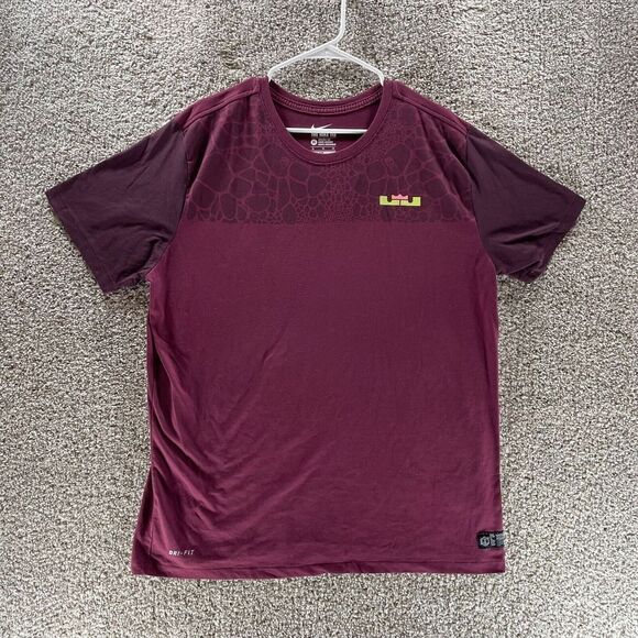 Labron James Shirt Mens Extra Large Purple Nike Elephant Print Dri Fit Athletic - Picture 1 of 12